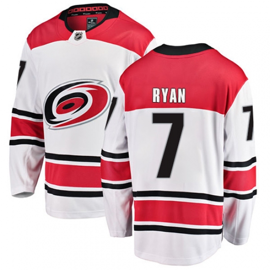 Men's Carolina Hurricanes #7 Derek Ryan Fanatics Branded White Away Breakaway NHL Jersey - Ujersey