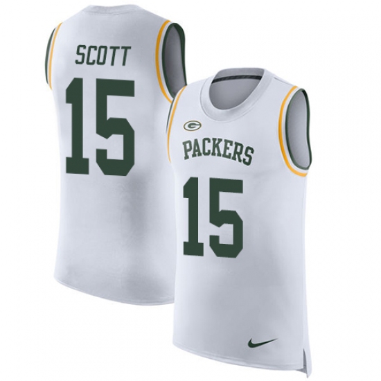 Men's Nike Green Bay Packers #15 JK Scott White Rush Player Name & Number Tank Top NFL Jersey - Ujersey