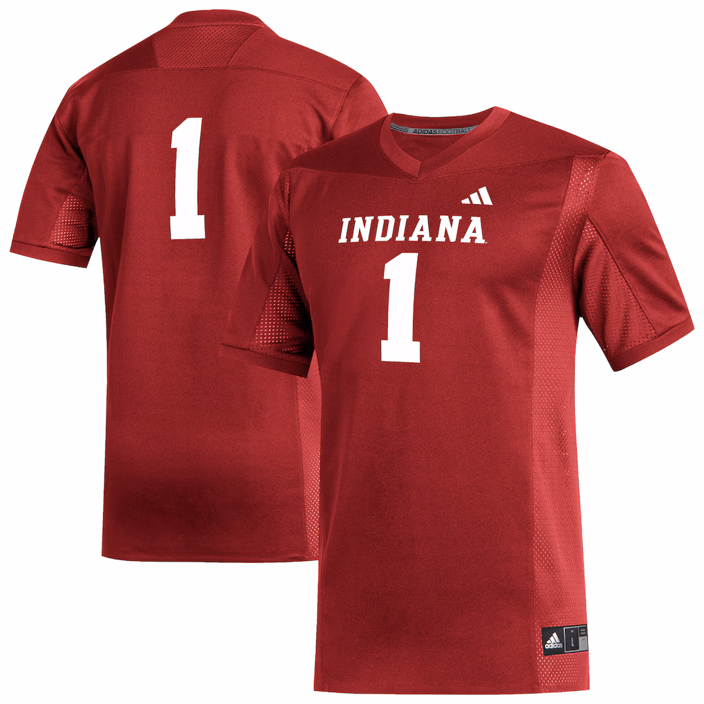 Men's adidas #1 Crimson Indiana Hoosiers Replica Football Jersey - Ujersey Shop