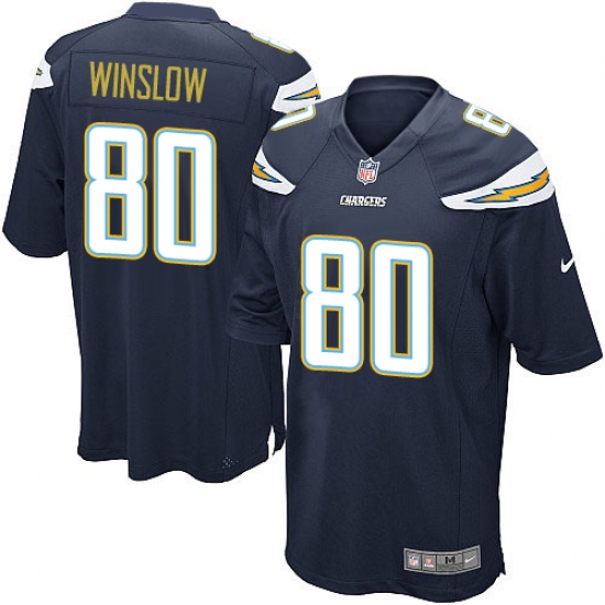 Men's Nike Los Angeles Chargers #80 Kellen Winslow Game Navy Blue Team Color NFL Jersey - Ujersey