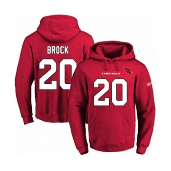 Football Men's Arizona Cardinals #20 Tramaine Brock Red Name & Number Pullover Hoodie