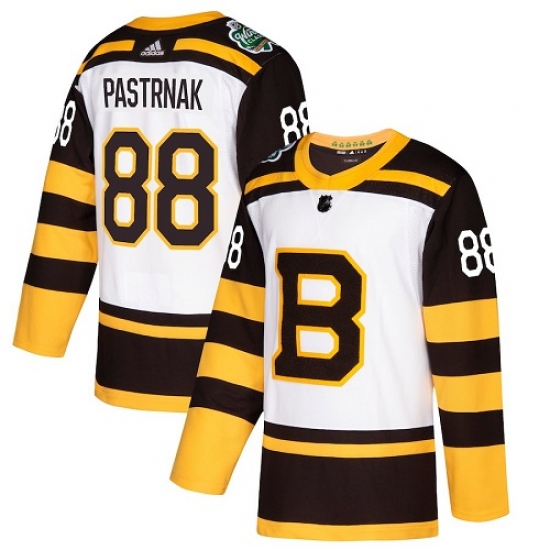 Youth Adidas Boston Bruins #88 David Pastrnak Authentic White 2019 Winter Classic NHL Jersey - Ujersey