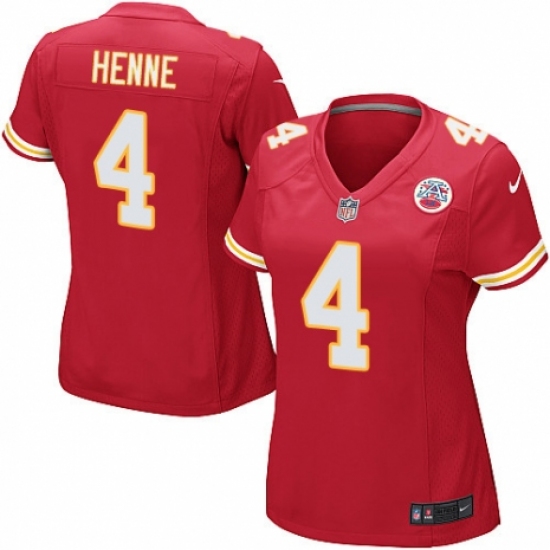 Women's Nike Kansas City Chiefs #4 Chad Henne Game Red Team Color NFL Jersey - Ujersey