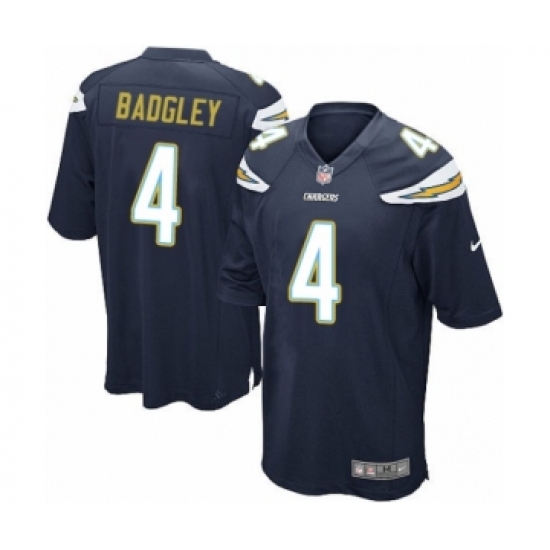 Men's Nike Los Angeles Chargers #4 Michael Badgley Game Navy Blue Team Color NFL Jersey - Ujersey