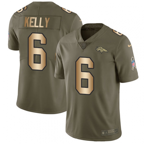 Youth Nike Denver Broncos #6 Chad Kelly Limited Olive/Gold 2017 Salute to Service NFL Jersey - Ujersey