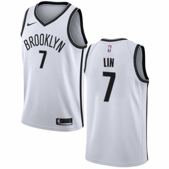 Youth Nike Brooklyn Nets #7 Jeremy Lin Authentic White NBA Jersey - Association Edition - Ujersey