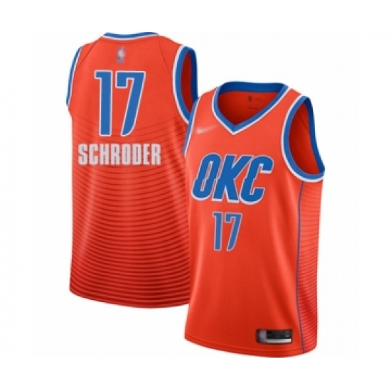 Youth Oklahoma City Thunder #17 Dennis Schroder Swingman Orange Finished Basketball Jersey - Statement Edition - Ujersey