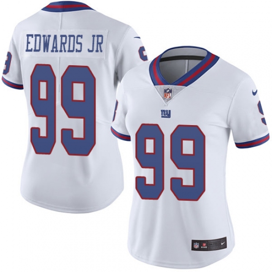 Women's Nike New York Giants #99 Mario Edwards Jr Limited White Rush Vapor Untouchable NFL Jersey - Ujersey