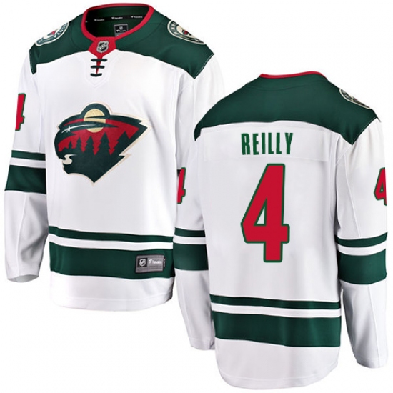 Men's Minnesota Wild #4 Mike Reilly Authentic White Away Fanatics Branded Breakaway NHL Jersey - Ujersey