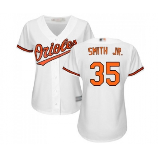 Women's Baltimore Orioles #35 Dwight Smith Jr. Replica White Home Cool Base Baseball Jersey - Ujersey