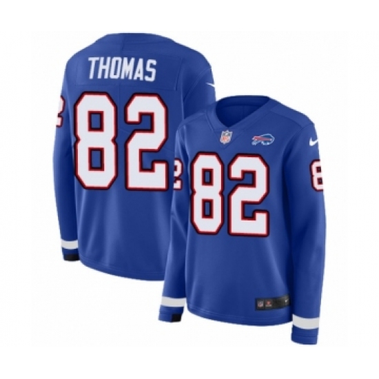 Women's Nike Buffalo Bills #82 Logan Thomas Limited Royal Blue Therma Long Sleeve NFL Jersey - Ujersey