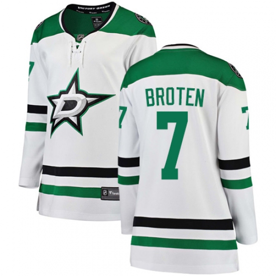 Women's Dallas Stars #7 Neal Broten Authentic White Away Fanatics Branded Breakaway NHL Jersey - Ujersey