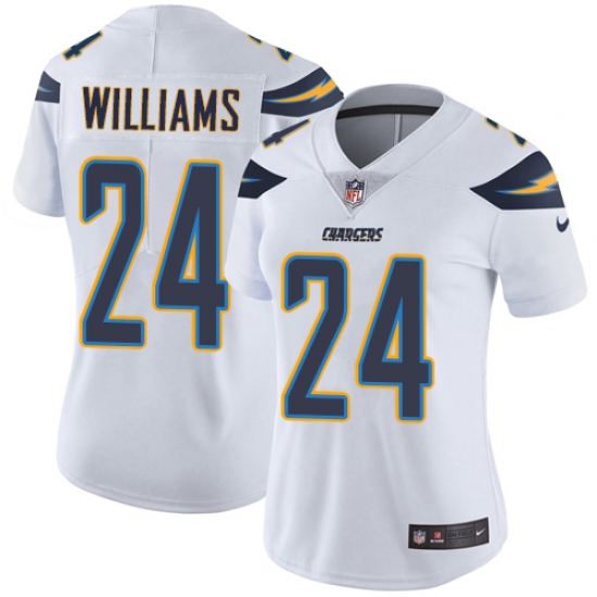 Women's Nike Los Angeles Chargers #24 Trevor Williams White Vapor Untouchable Limited Player NFL Jersey - Ujersey