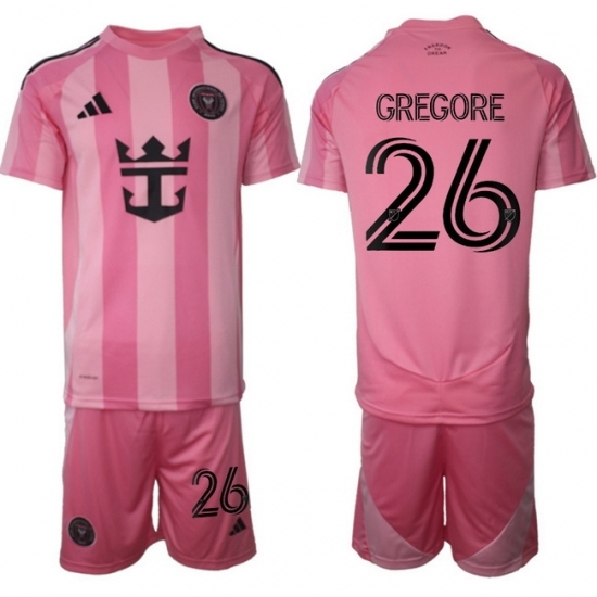 Men Inter Miami CF 2026 Soccer Jerseys Pink #26 GREGORE - Ujersey