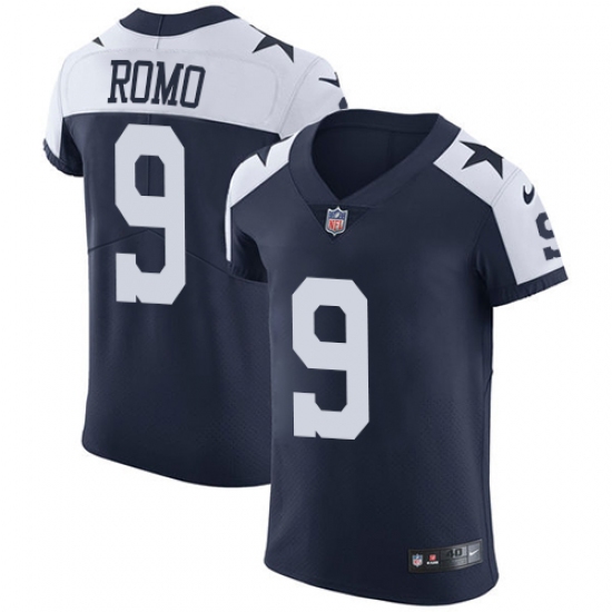 Men's Nike Dallas Cowboys #9 Tony Romo Navy Blue Throwback Alternate Vapor Untouchable Elite Player NFL Jersey - Ujersey