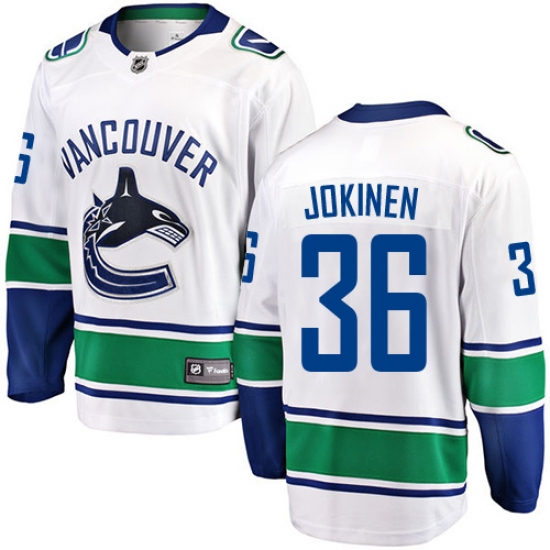 Youth Vancouver Canucks #36 Jussi Jokinen Fanatics Branded White Away Breakaway NHL Jersey - Ujersey