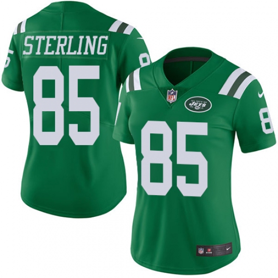 Women Nike New York Jets #85 Neal Sterling Limited Green Rush Vapor Untouchable NFL Jersey - Ujersey