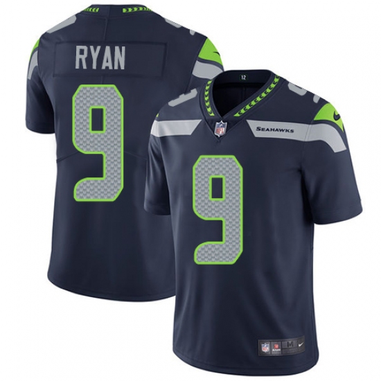 Youth Nike Seattle Seahawks #9 Jon Ryan Steel Blue Team Color Vapor Untouchable Limited Player NFL Jersey - Ujersey