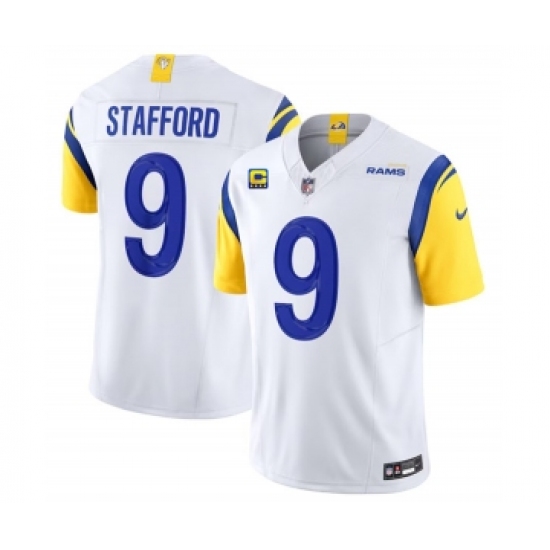 Men's Nike Los Angeles Rams #9 Matthew Stafford White 2023 F.U.S.E. 4-Star C Vapor Untouchable Limited Football Stitched Jersey - Ujersey