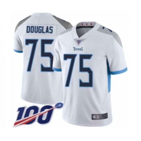 Youth Tennessee Titans #75 Jamil Douglas White Vapor Untouchable Limited Player 100th Season Football Jersey - Ujersey