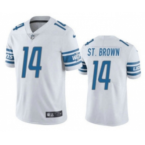 Men's Detroit Lions #14 Amon Ra St Brown White Vapor Untouchable Limited Stitched Jersey - Ujersey