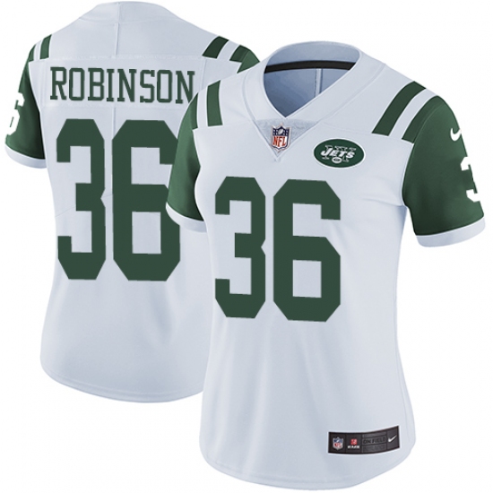 Women's Nike New York Jets #36 Rashard Robinson White Vapor Untouchable Limited Player NFL Jersey - Ujersey
