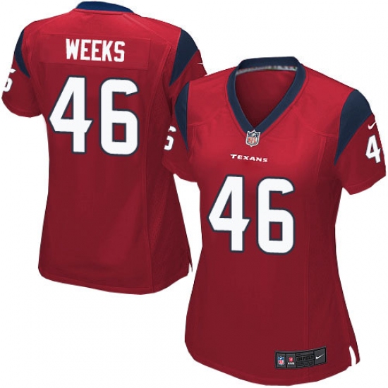 Women's Nike Houston Texans #46 Jon Weeks Game Red Alternate NFL Jersey - Ujersey
