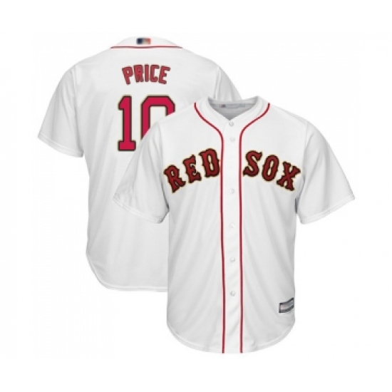 Youth Boston Red Sox #10 David Price Authentic White 2019 Gold Program Cool Base Baseball Jersey - Ujersey