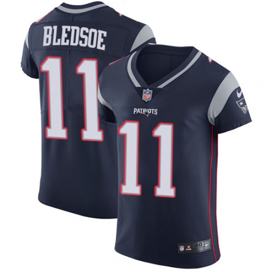 Men's Nike New England Patriots #11 Drew Bledsoe Navy Blue Team Color Vapor Untouchable Elite Player NFL Jersey - Ujersey