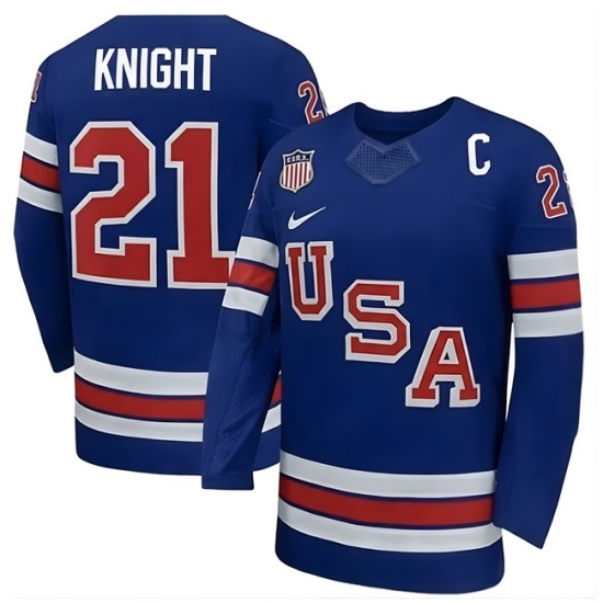 Men's USA #21 Knight Royal 2026 With C Stitched Hockey Jersey