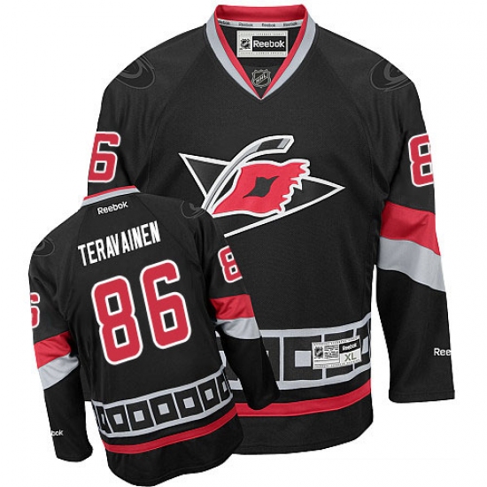 Women's Reebok Carolina Hurricanes #86 Teuvo Teravainen Premier Black Third NHL Jersey - Ujersey
