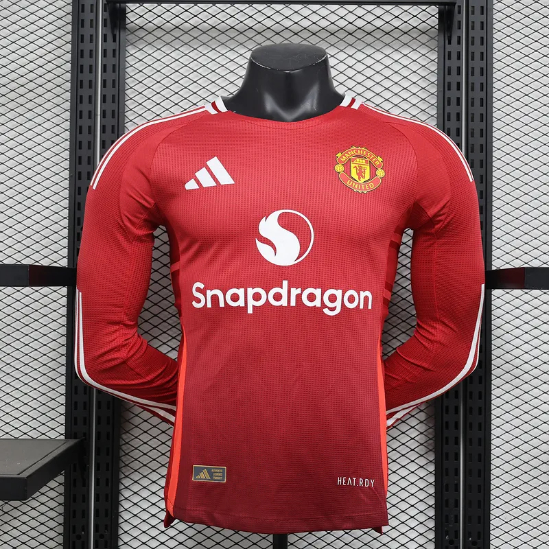 Manchester United Home Long Sleeve Football Jersey Shirt 2024/25 - U-jersey