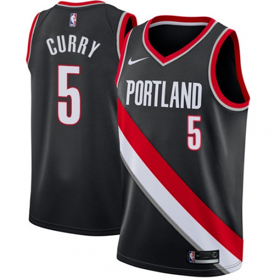 Youth Nike Portland Trail Blazers #5 Seth Curry Swingman Black NBA Jersey - Icon Edition - Ujersey