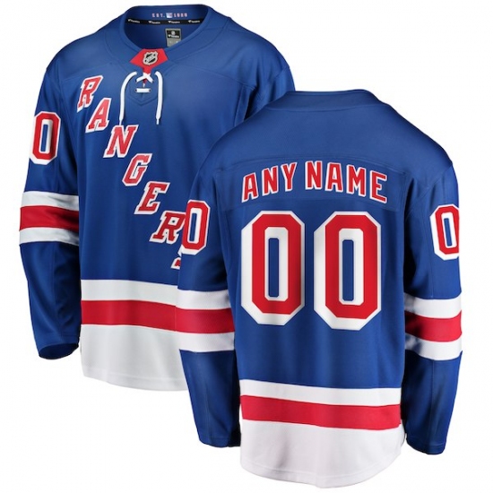 Men's New York Rangers Fanatics Branded Blue Home Breakaway Custom Jersey - Ujersey