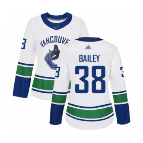 Women's Vancouver Canucks #38 Justin Bailey Authentic White Away Hockey Jersey - Ujersey