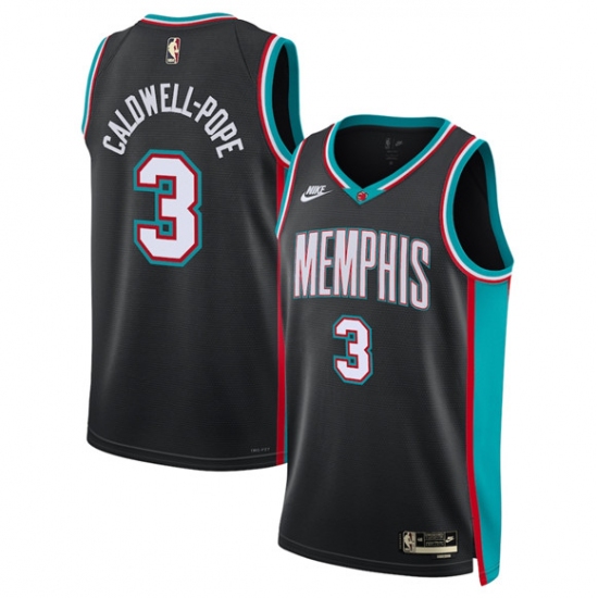 Men's Memphis Grizzlies #3 Kentavious Caldwell-Pope Black 2025 Classic Edition Stitched Basketball Jersey - Ujersey