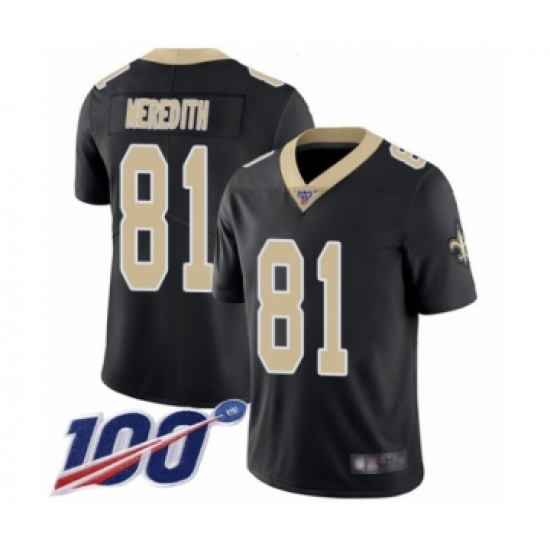 Men's New Orleans Saints #81 Cameron Meredith Black Team Color Vapor Untouchable Limited Player 100th Season Football Jersey - Ujersey