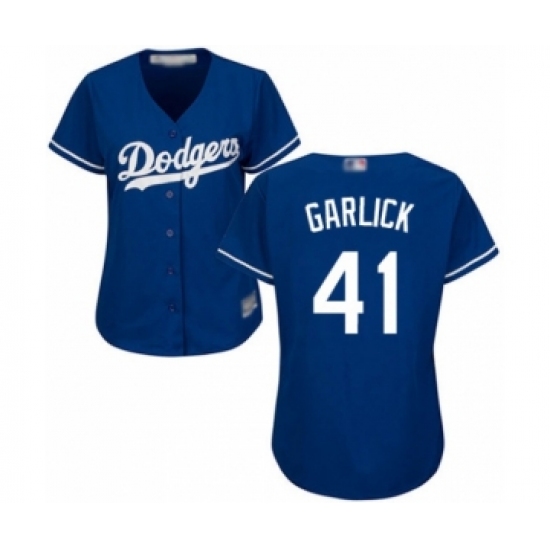 Women's Los Angeles Dodgers #41 Kyle Garlick Authentic Royal Blue Alternate Cool Base Baseball Player Jersey - Ujersey