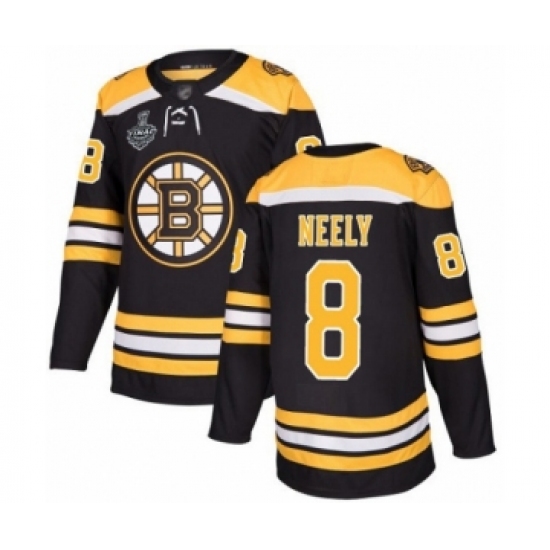 Men's Boston Bruins #8 Cam Neely Authentic Black Home 2019 Stanley Cup Final Bound Hockey Jersey - Ujersey