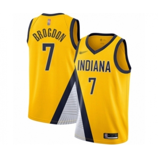 Women's Indiana Pacers #7 Malcolm Brogdon Swingman Gold Finished Basketball Jersey - Statement Edition - Ujersey