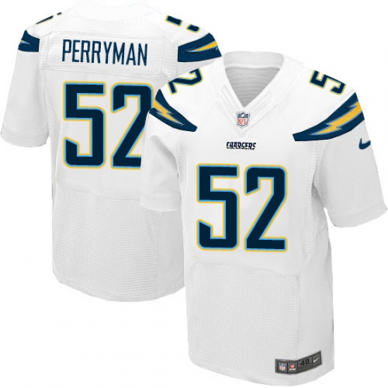 Men's Nike Los Angeles Chargers #52 Denzel Perryman Elite White NFL Jersey - Ujersey