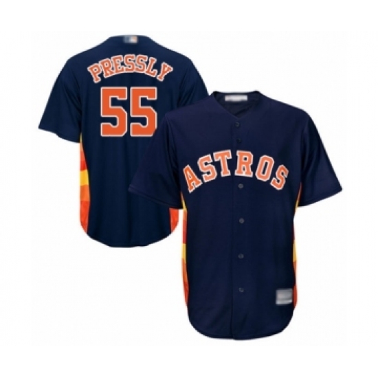 Men's Houston Astros #55 Ryan Pressly Replica Navy Blue Alternate Cool Base Baseball Jersey - Ujersey