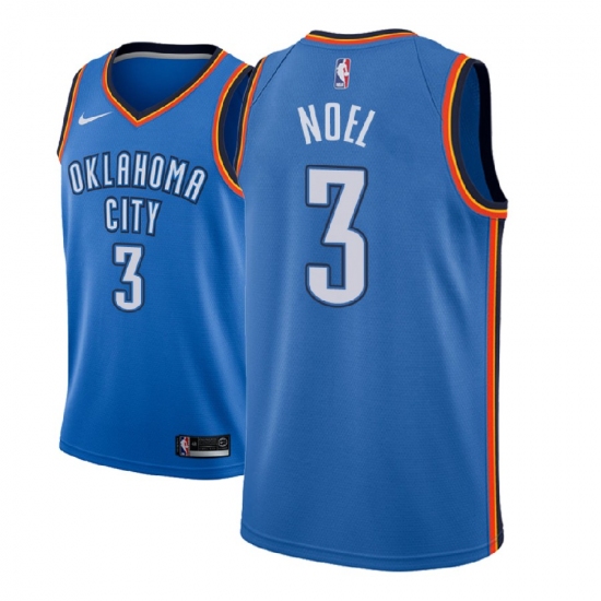 Men NBA 2018-19 Oklahoma City Thunder #3 Nerlens Noel Icon Edition Blue Jersey - Ujersey
