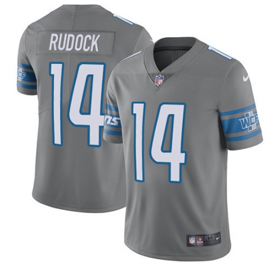 Youth Nike Detroit Lions #14 Jake Rudock Limited Steel Rush Vapor Untouchable NFL Jersey - Ujersey