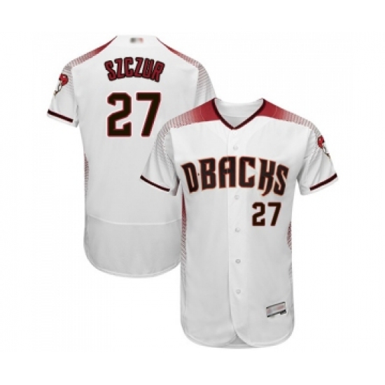 Men's Arizona Diamondbacks #27 Matt Szczur White Home Authentic Collection Flex Base Baseball Jersey - Ujersey