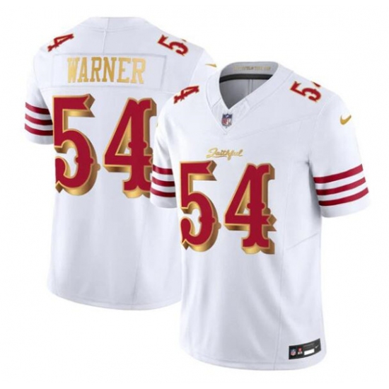 Men's San Francisco 49ers #54 Fred Warner White Gold 2025 F.U.S.E. “Rivalries” Vapor Limited Football Stitched Jersey - Ujersey