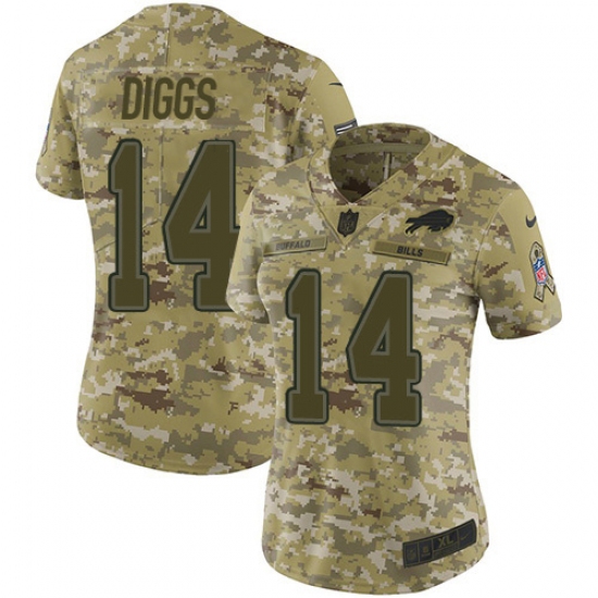 Women's Buffalo Bills #14 Stefon Diggs Camo Stitched Limited 2018 Salute To Service Jersey - Ujersey