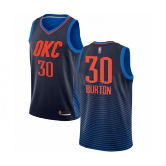 Youth Oklahoma City Thunder #30 Deonte Burton Swingman Navy Blue Basketball Jersey Statement Edition - Ujersey