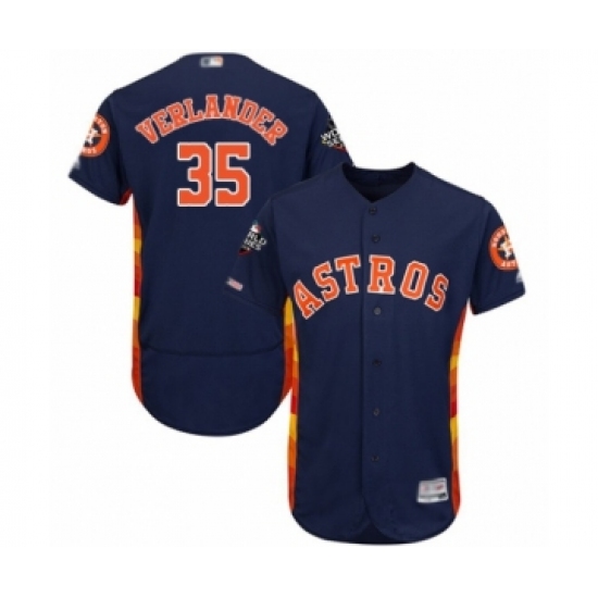 Men's Houston Astros #35 Justin Verlander Navy Blue Alternate Flex Base Authentic Collection 2019 World Series Bound Baseball Jersey - Ujersey