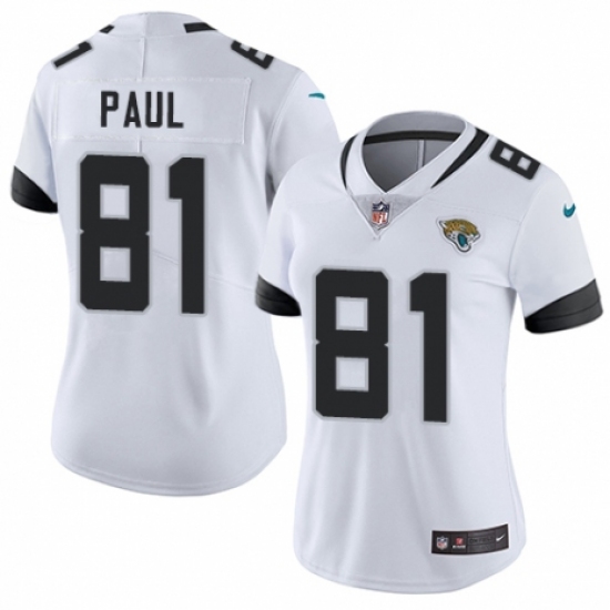 Women's Nike Jacksonville Jaguars #81 Niles Paul White Vapor Untouchable Limited Player NFL Jersey - Ujersey